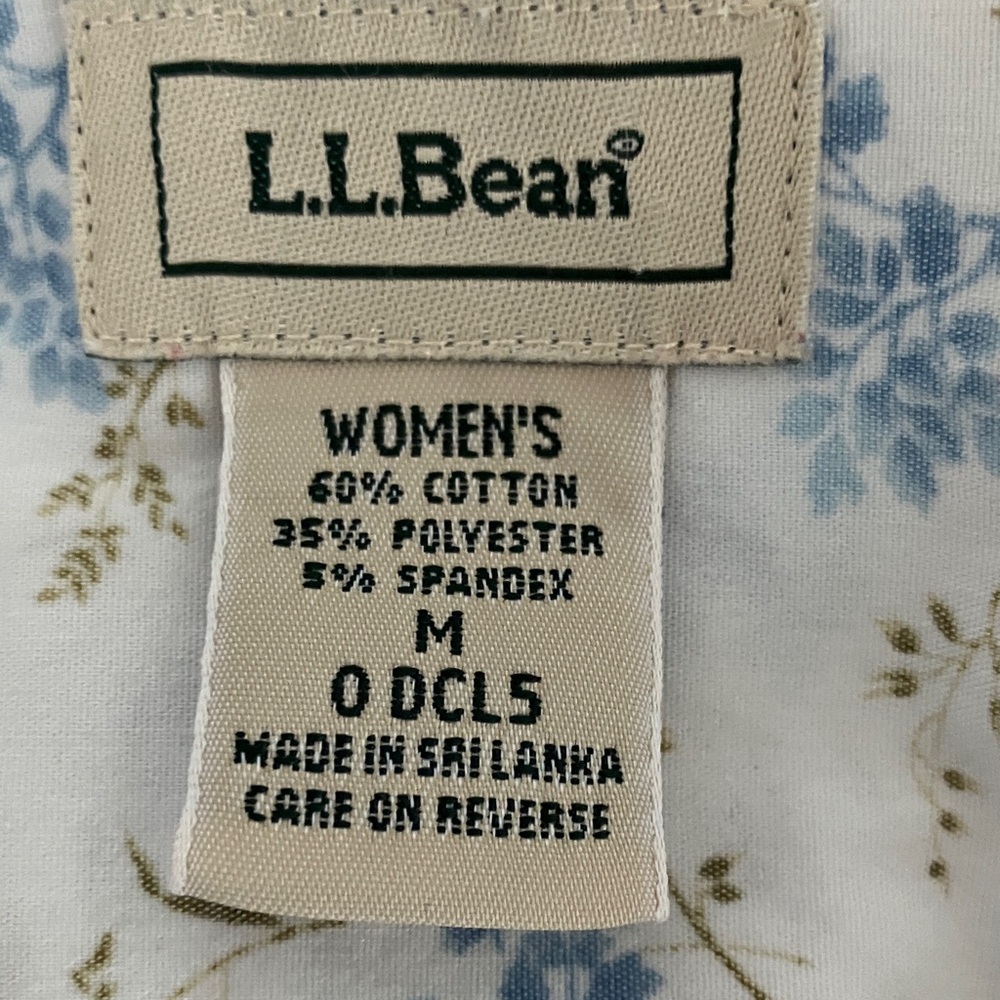 L.L. Bean blue Floral Long Sleeve Blouse M - Picture 4 of 7